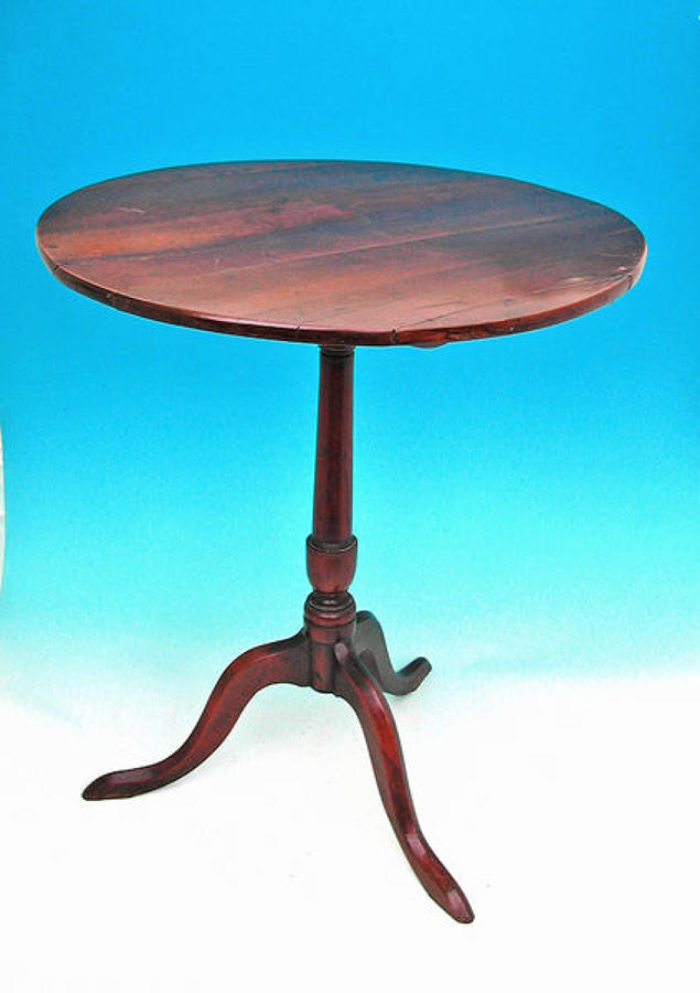 18thc Antique Furniture Fruitwood Tripod Table. English C1770-80.