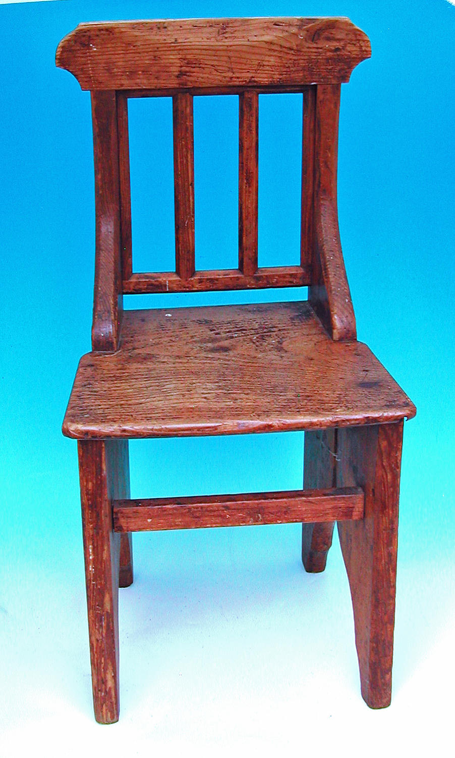 Late 18thc Antique Pine Welsh Childs Chapel Chair. Welsh C1780 - C1800