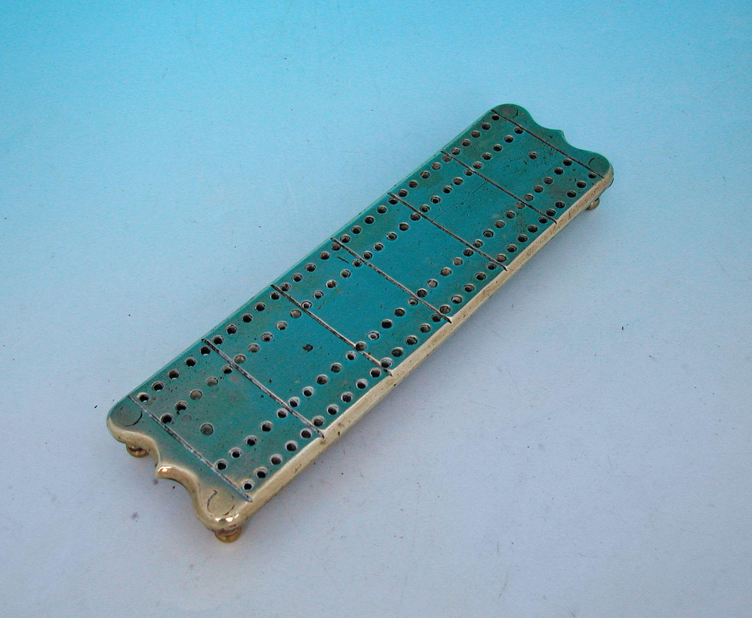 Antique 18thc Metalware Brass Cribbage Board. English C1780 - C1800