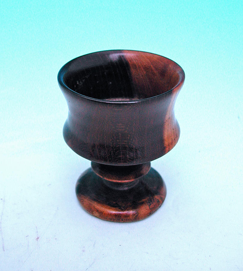 Antique 19thc Treen Lignum Vitae Small Salt.  English C1840 - 60