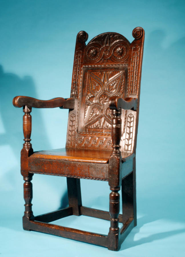 17thc Oak Wainscot Chair.  English. C1640-60