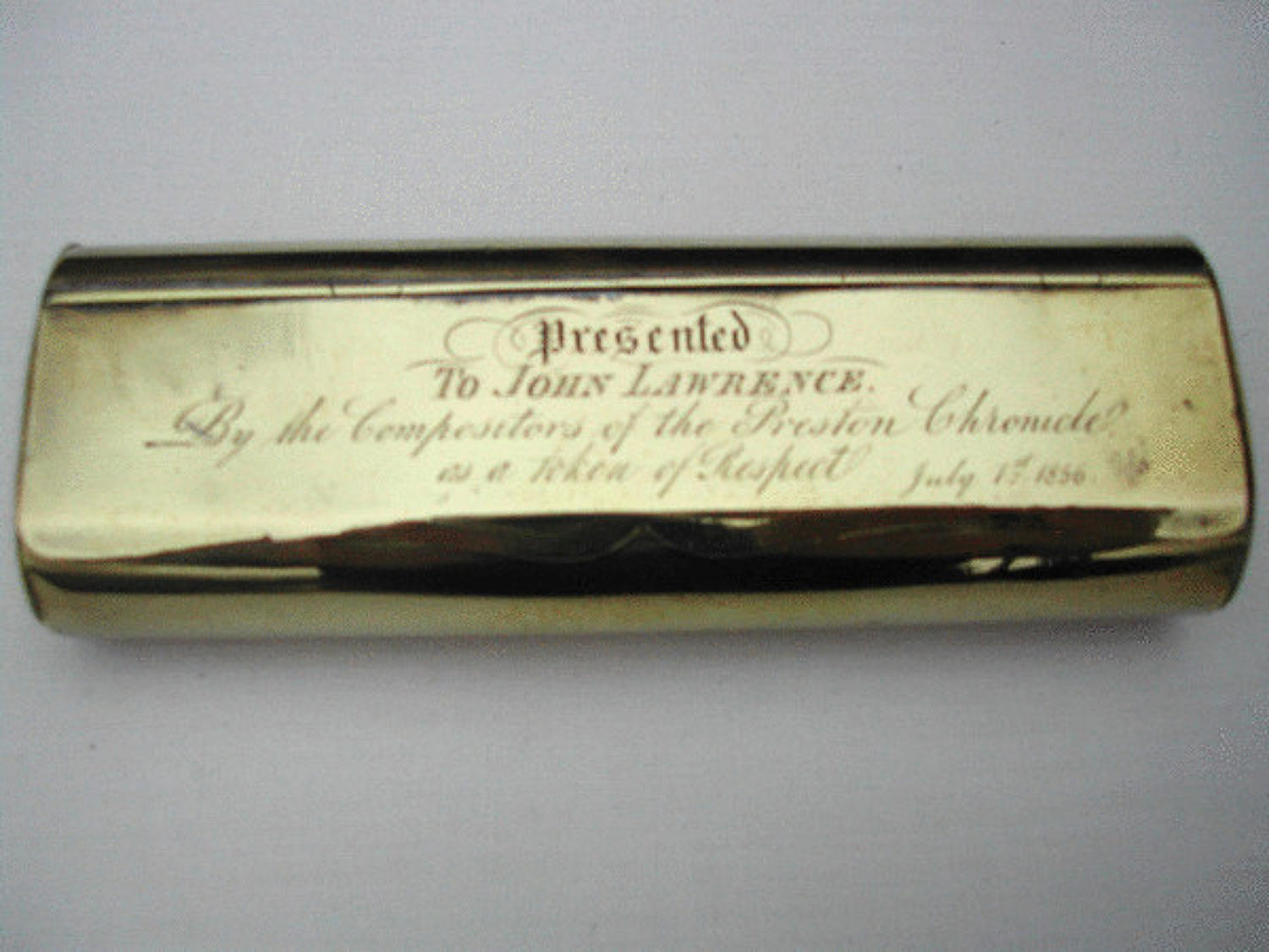 19thc Brass combination Tobacco Box. English C1840 - 60