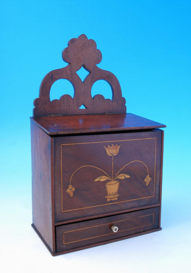 Late 18thc "wall tidy" inlaid with Boxwood. English C1790 - C1800