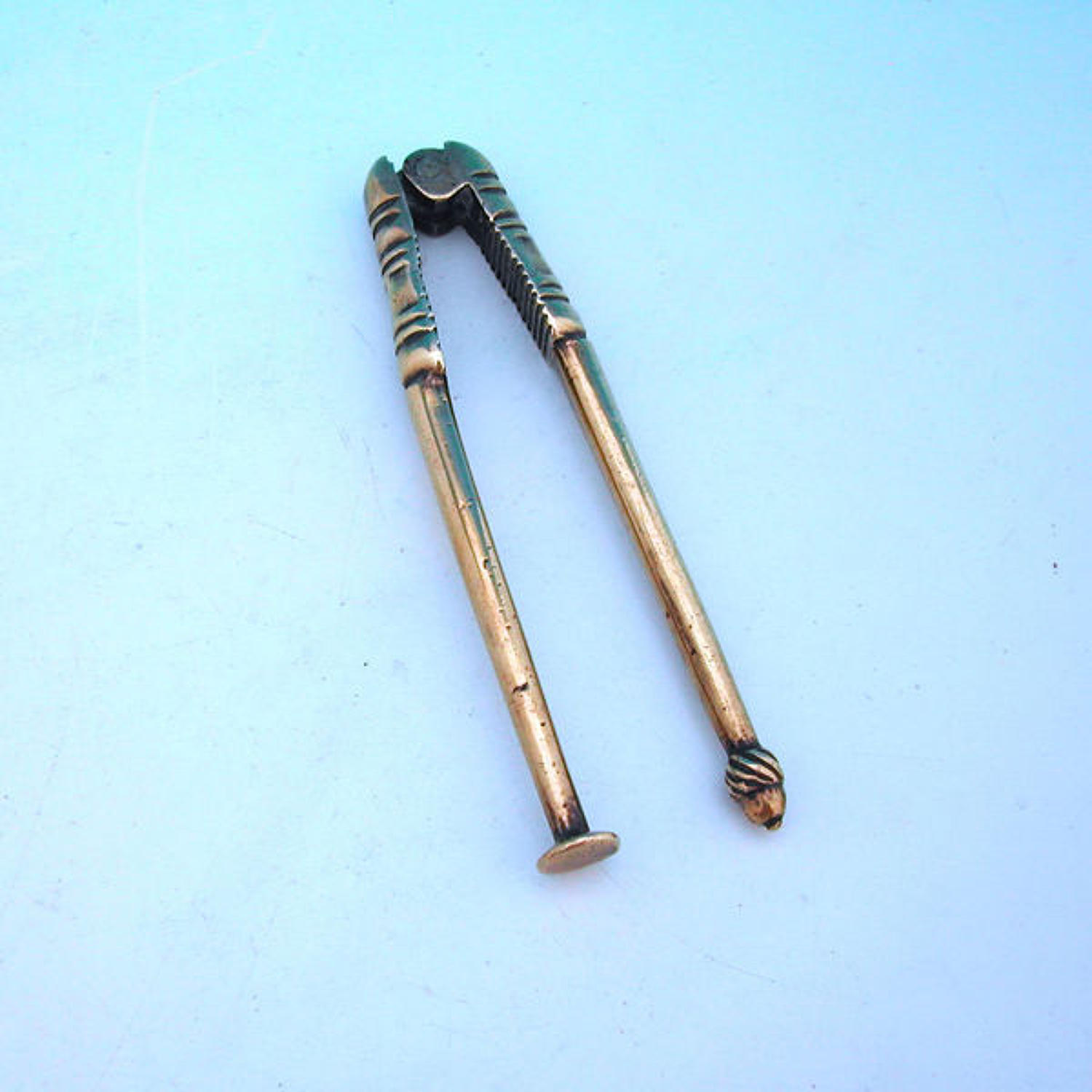 18thc Brass Nutcrackers & Pipe Tamper . C1710-C1720.