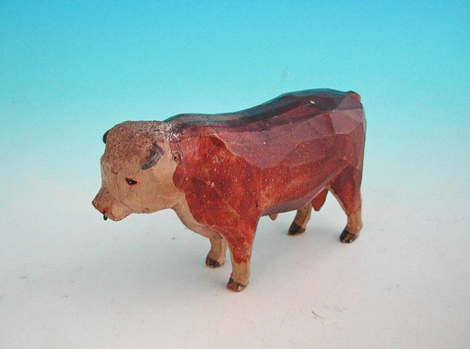 19thc Carved Hereford Bull.  English. C1840-60.