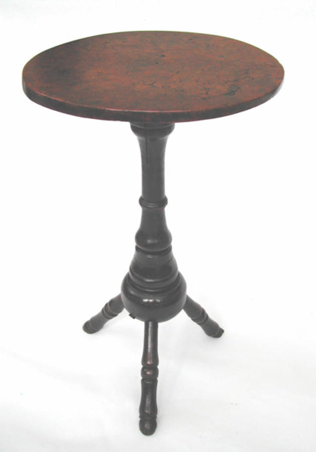 17thc Antique Burr Elm Tripod Table . English. C1680-90
