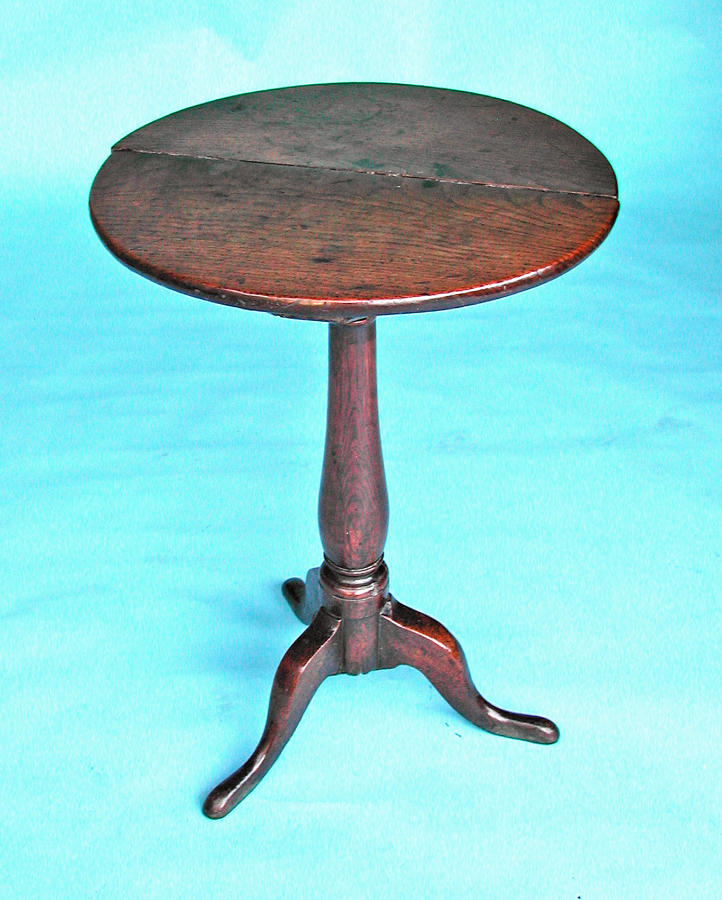 Antique 18thc Oak Furniture Tripod Table. English. C1740-60.