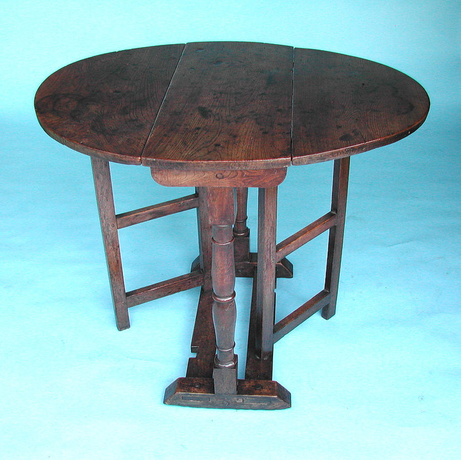 Antique Period 18thc Oak & Elm Gateleg Table. English. C1720-30