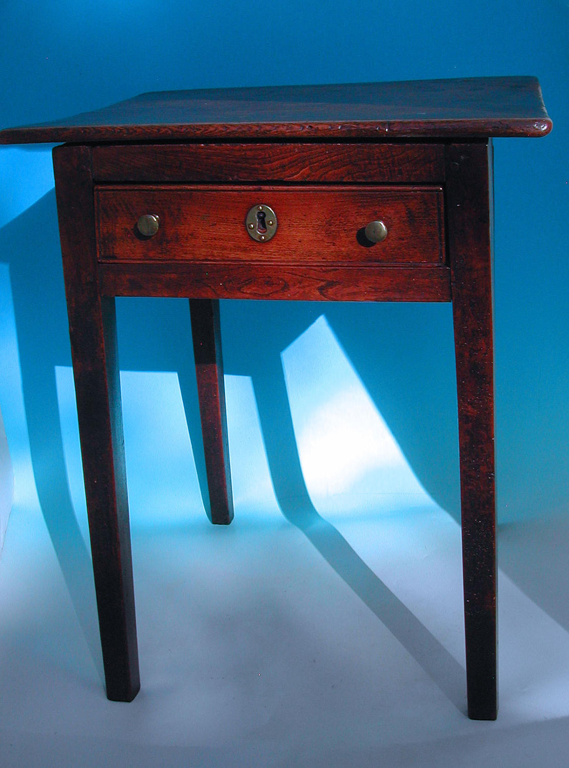 Antique 18thc English Elm Side Table. C1780-90.