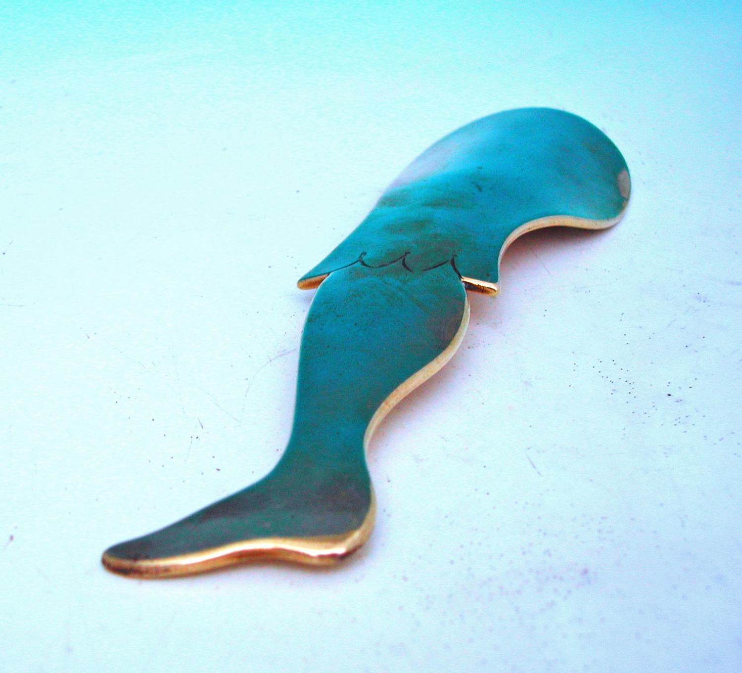 Antique 19thc Brass Shaped Shoe Horn. English. C1860-80