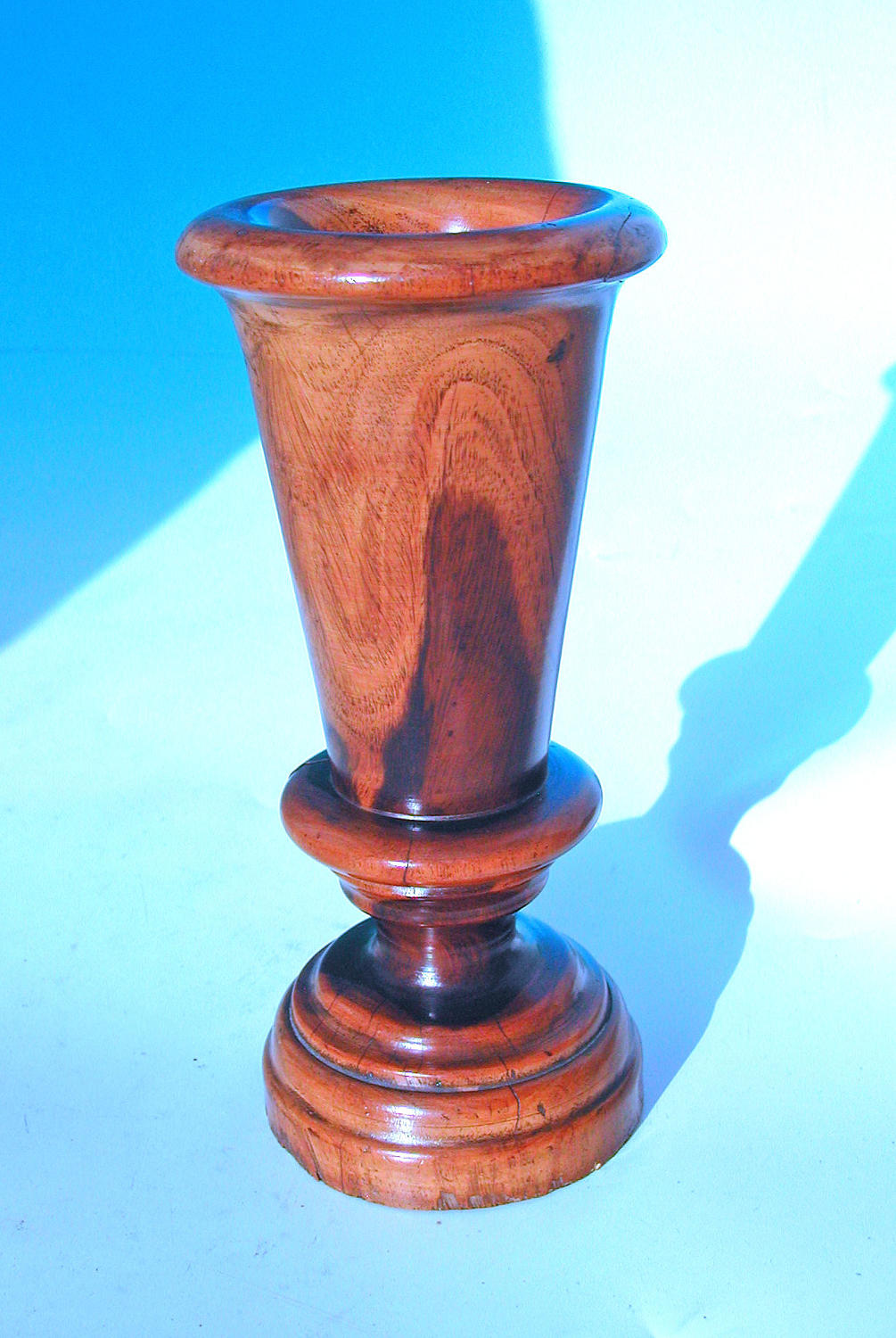 Antique 19thc Treen Lignum Vitae Spill / Taper Vase. English. C1840-60