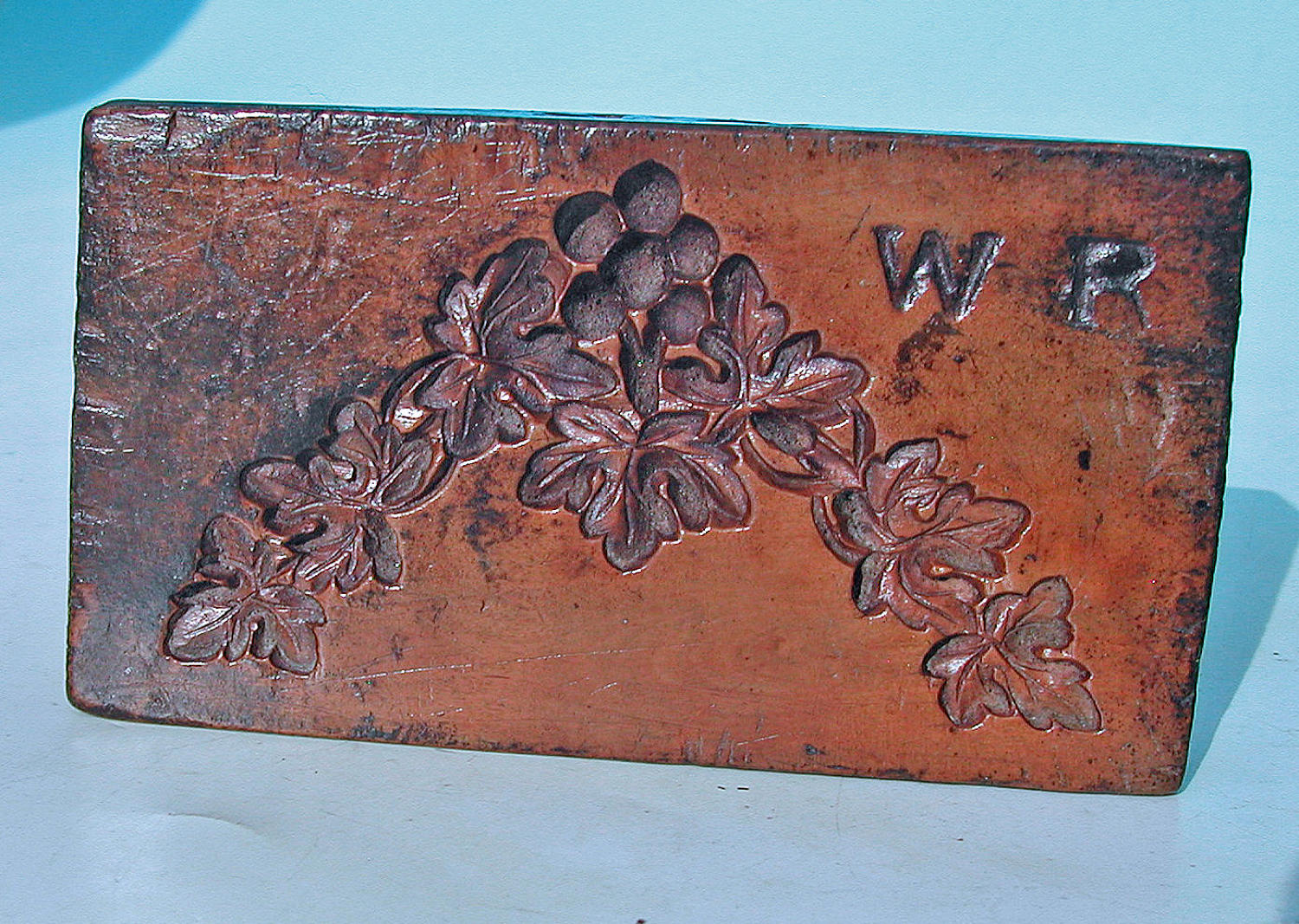 Antique Treen 19thc Boxwood Plaster Mould Initialed WR. English. C1860