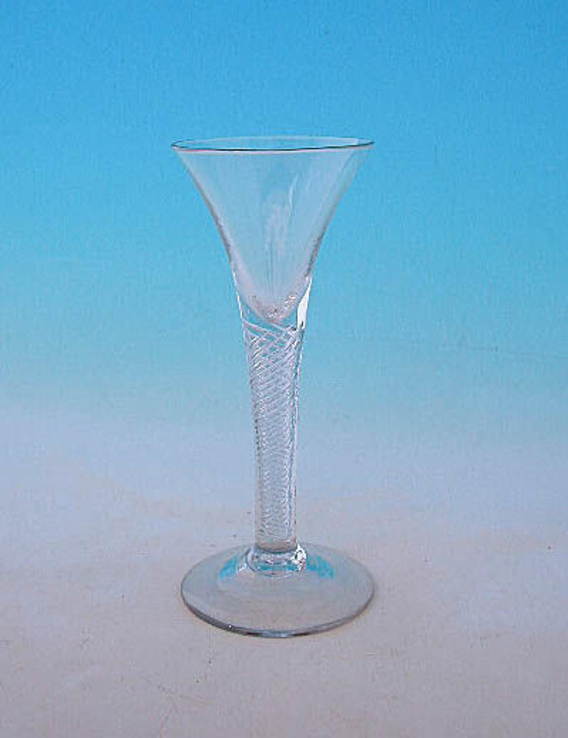 Antique 18thc Multi Spiral Twist Wine Glass.  English. C1750-60.