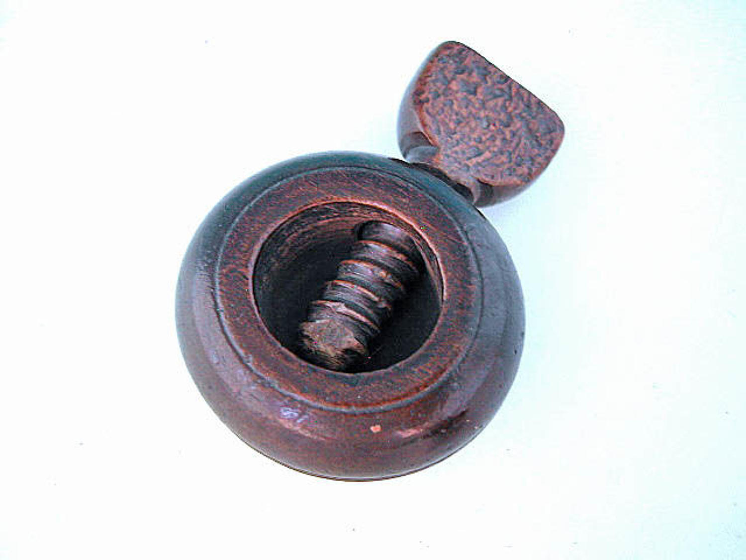 Antique 19thc Treen Beech Screw Type Nutcracker. English. C1860-80.