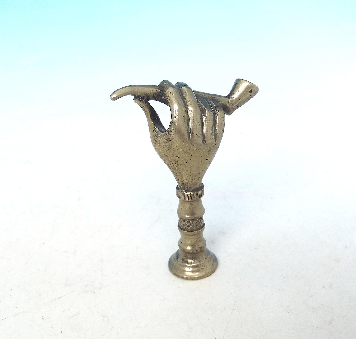 Antique Metalware 19thc Brass Pipe Tamper. English C1880-90