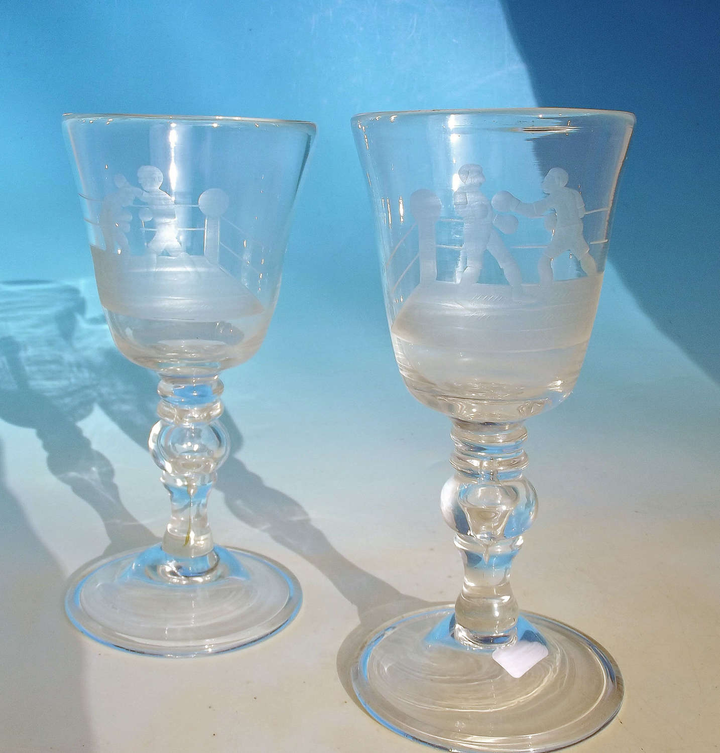 Antique Glass Pair Of Late 19thc 