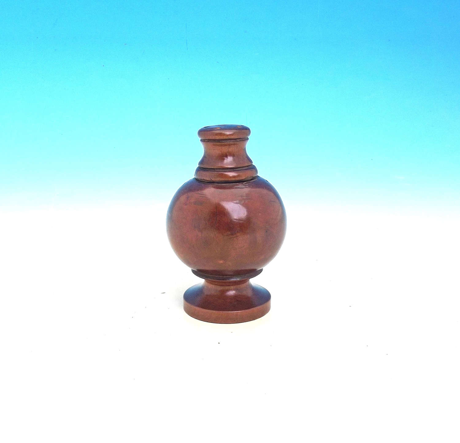 Antique 19thc Treen Fruitwood Turned Spice Pot / Muffineer.  French.