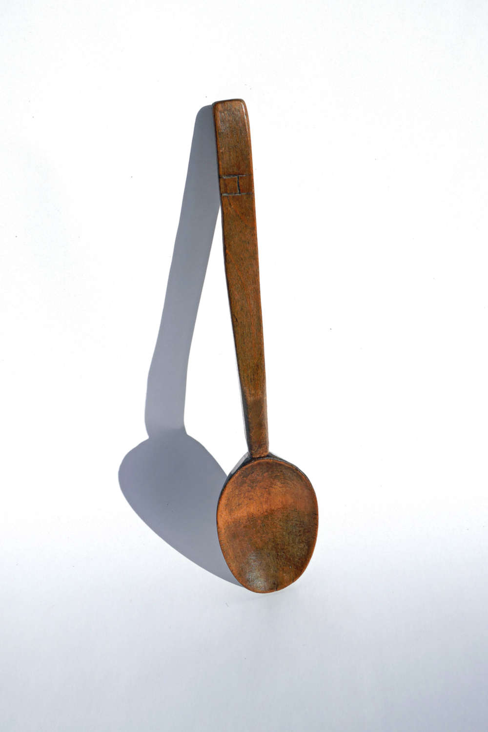 Antique 19thc Treen Sycamore Welsh Broth / Soup Spoon . C1860-80.