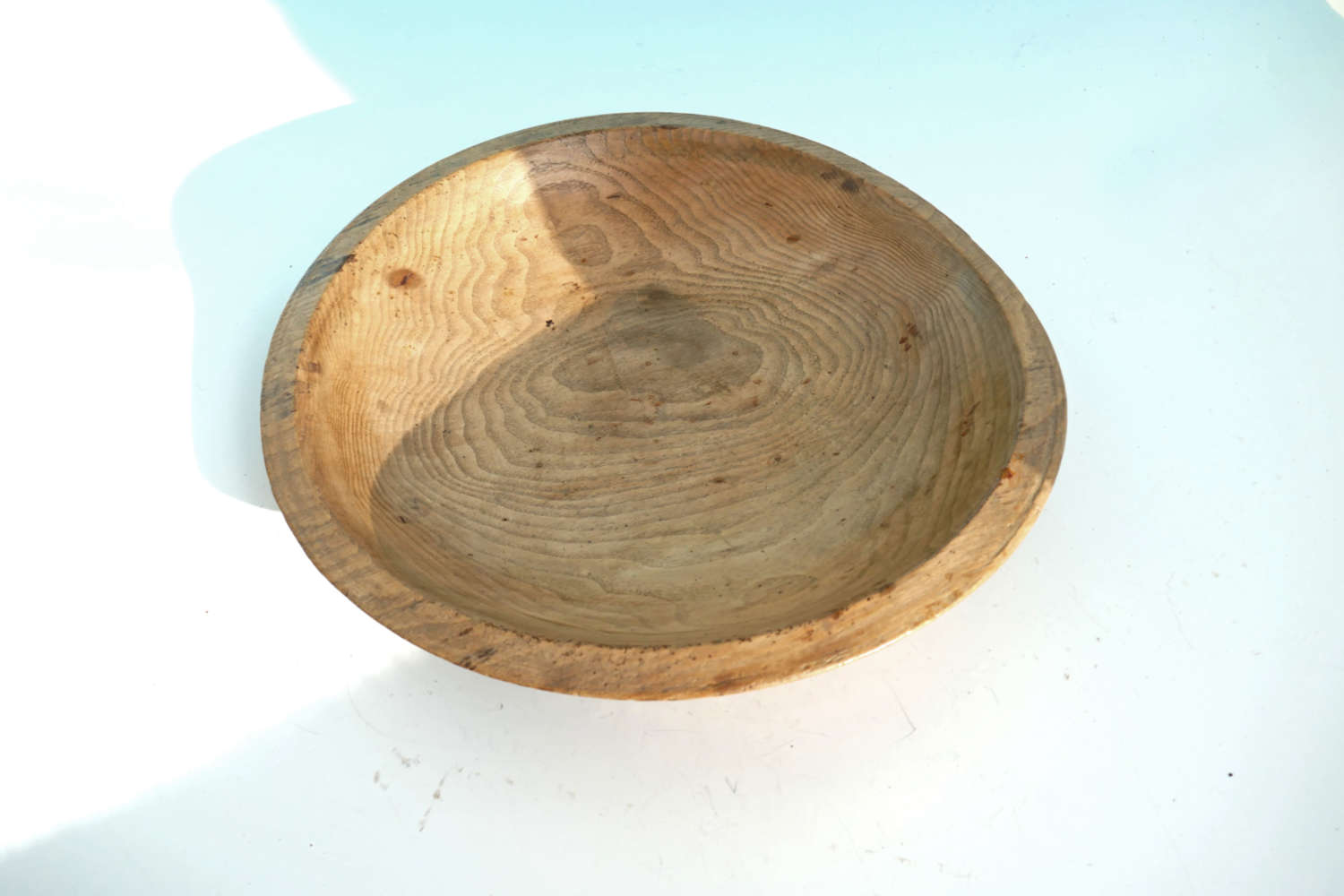 Antique Treen Early 19thc Ash Turned Dairy Bowl.  English C1820-40