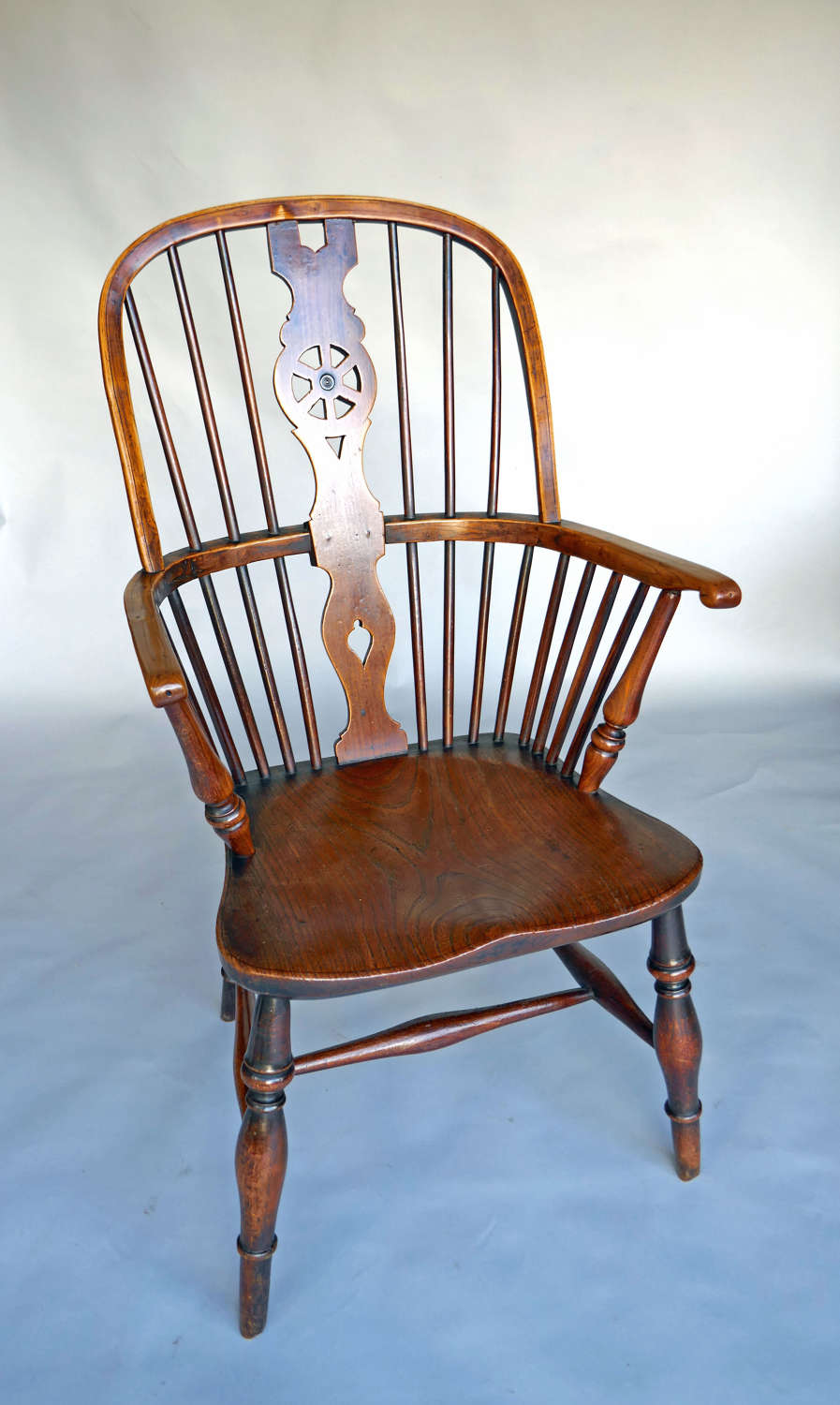 Early Country Furniture 19thc High Hoop Back Windsor Armchair. English
