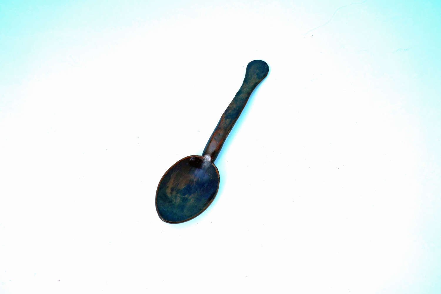 Antique Treen 19thc Fruitwood Carved Welsh Broth Spoon.  C1820-40