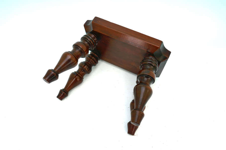 Antique 19thc Treen Turned Yew Wood Stool / Candlestand. English.