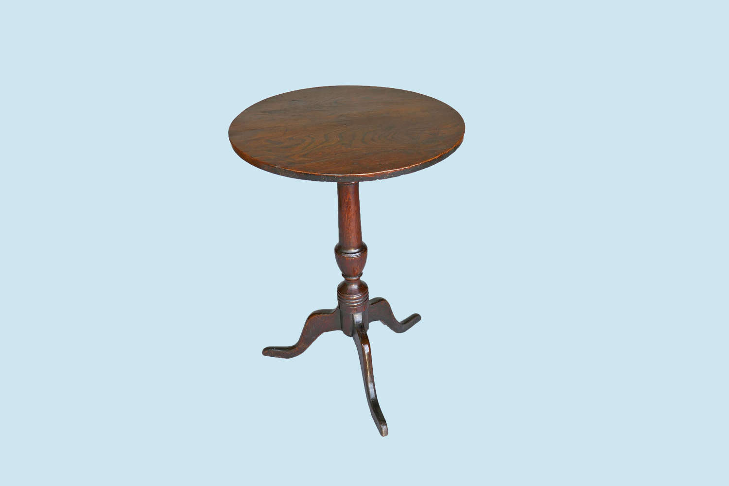Antique 18thc Country Furniture Oak & Elm Tripod Table. English. C1760