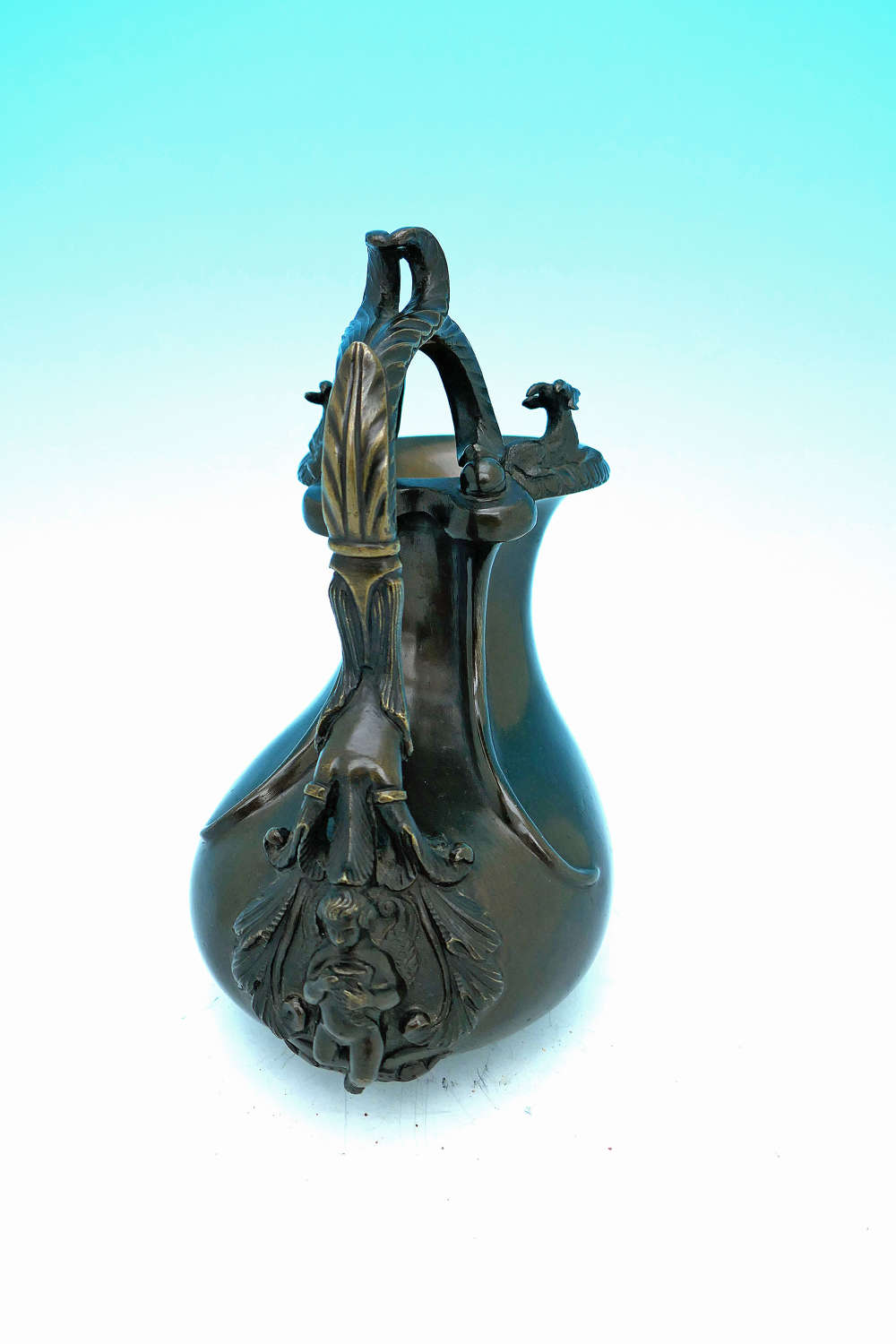 Antique Metalware 19thc Bronze Askos Water Jug. English C1840-60.