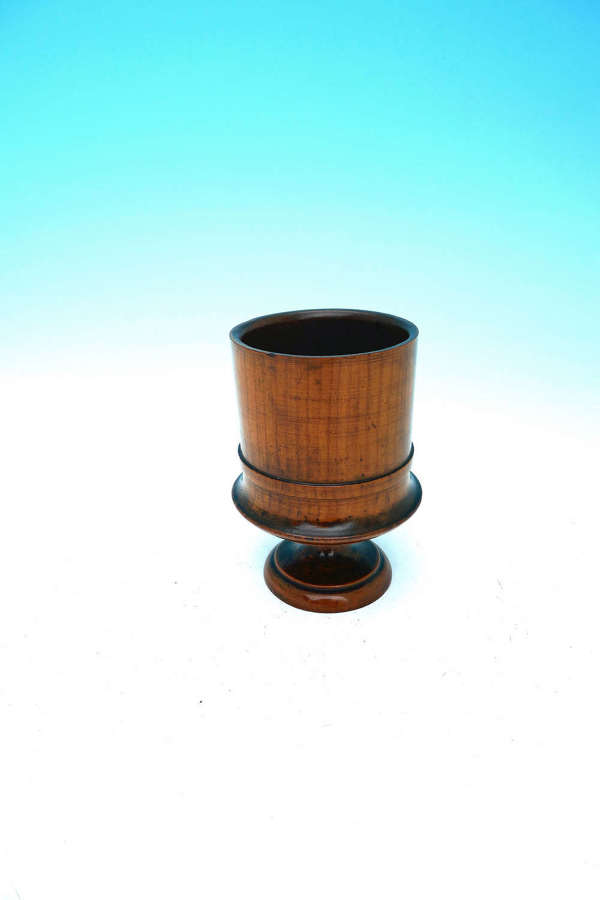 Antique Treen Early 19thc Turned Fruitwood Drinking Goblet. English.