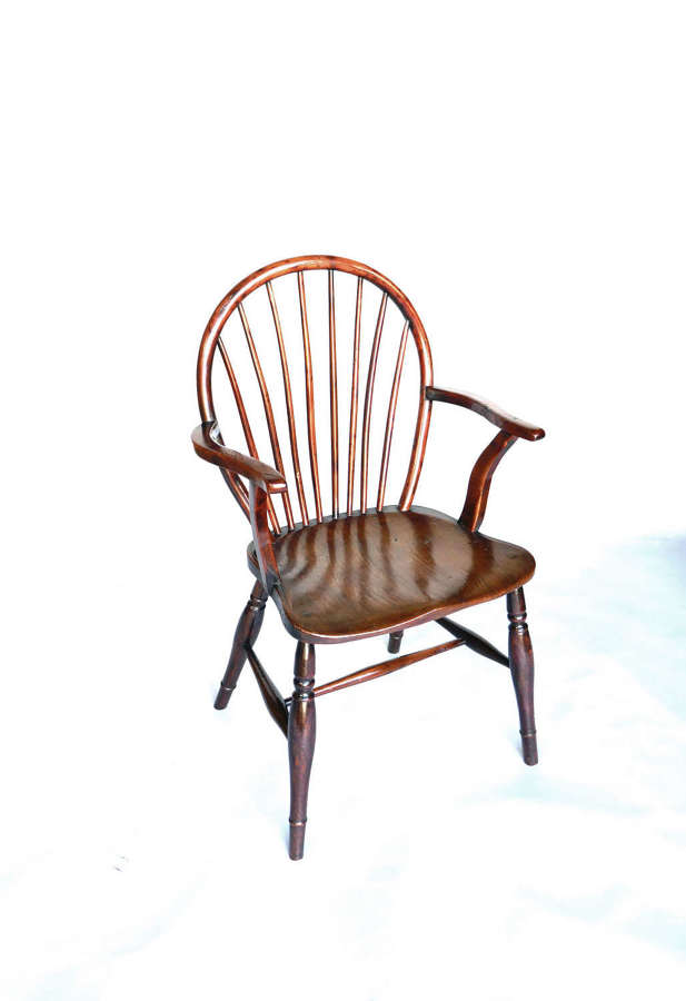 Antique Country Furniture 19thc Yew, Elm & Fruitwood Windsor Chair.