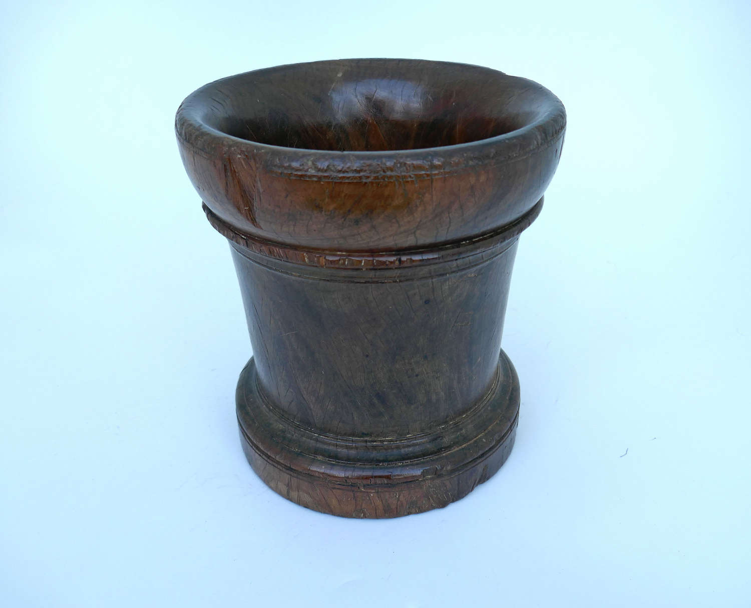 Antique Early Treen 17thc Charles 1 Lignum Turned Mortar . English.