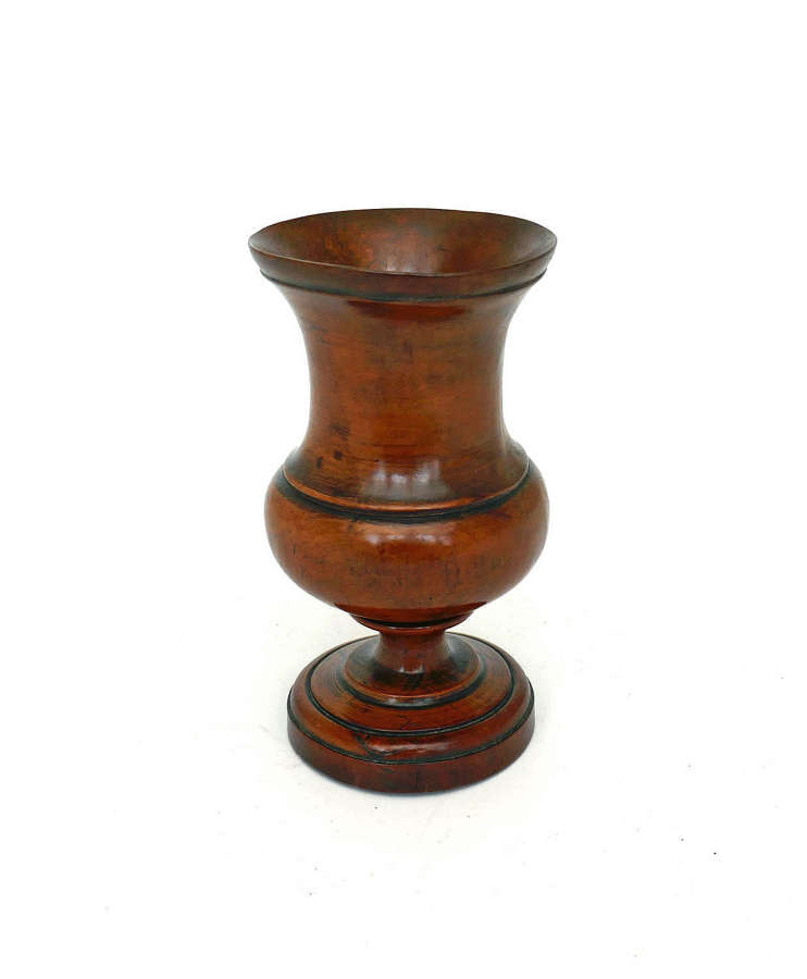 Antique Treen 18thc Pearwood Turned Spill Vase. English C1780-C1800.