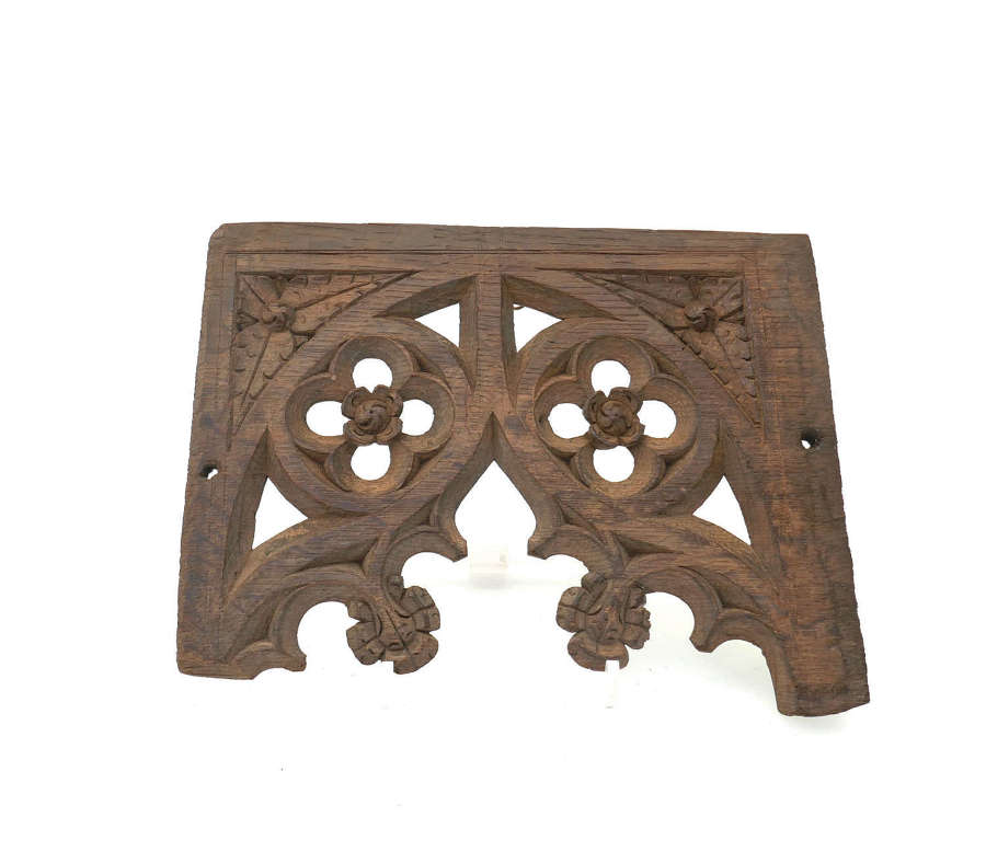 Antique Early Carvings 15thc "Rood" Screen Fragment Of Gothic Design.
