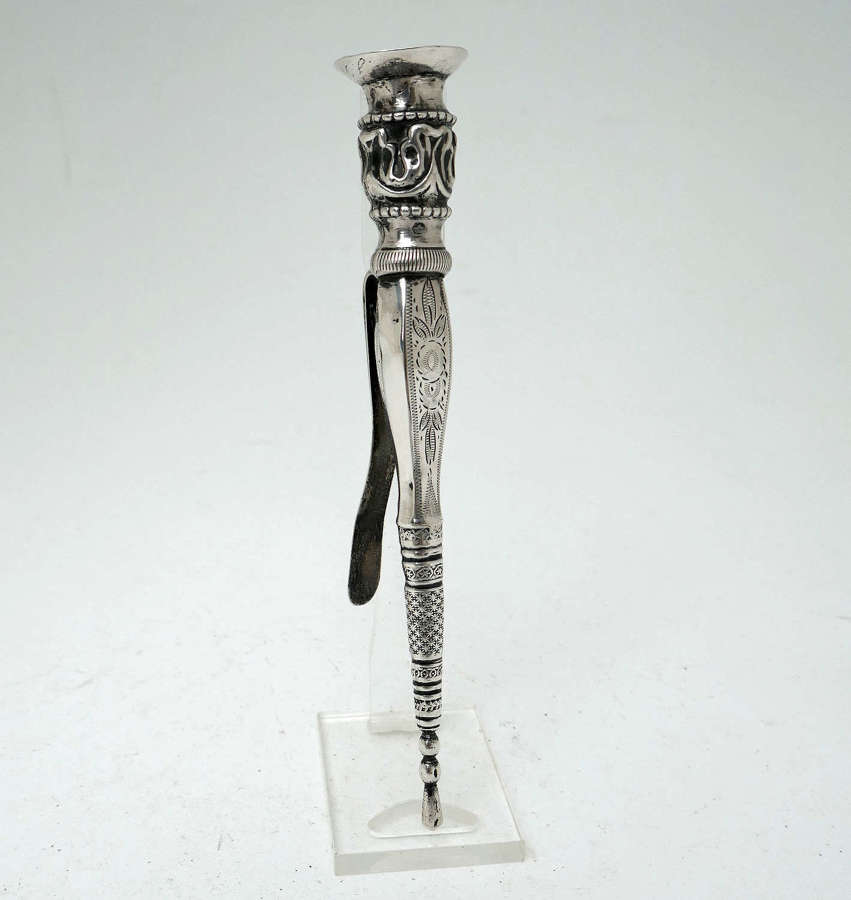 Antique Silver 16thc /17thc Engraved Lace Makers Needle Holder. Dutch.