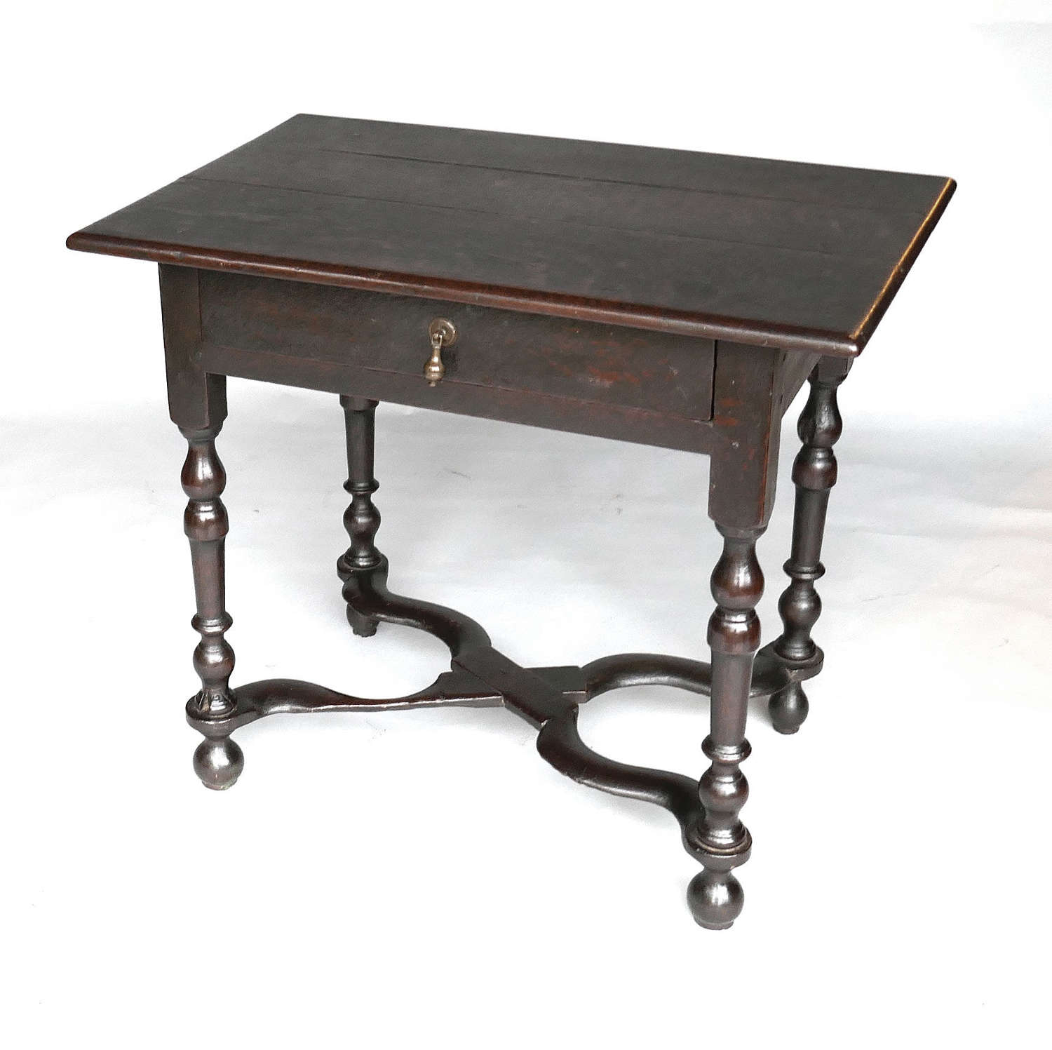 Antique Oak & Country Furniture 17thc X Stretcher Side Table. English