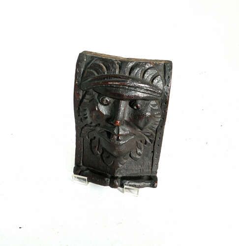 Antique Early Oak Carvings 17thc Green Man  Applique. English C1640-60.