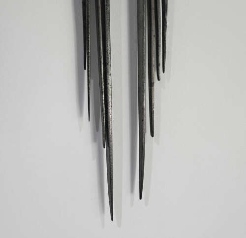 Antique Early Metalware 18thc Full Set Of Meat Skewers And Holder Dated 1722 Engraved TH.