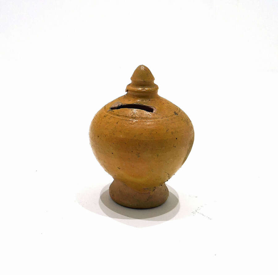 Antique Early Collectables 19thc Earthenware Verwood Pottery Money Box. Dorset C1850-80.