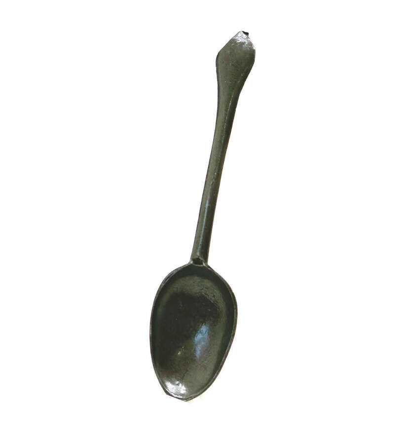 Antique Early Metalware 18thc Pewter Dog Nose Single Spoon. English.C1710-14
