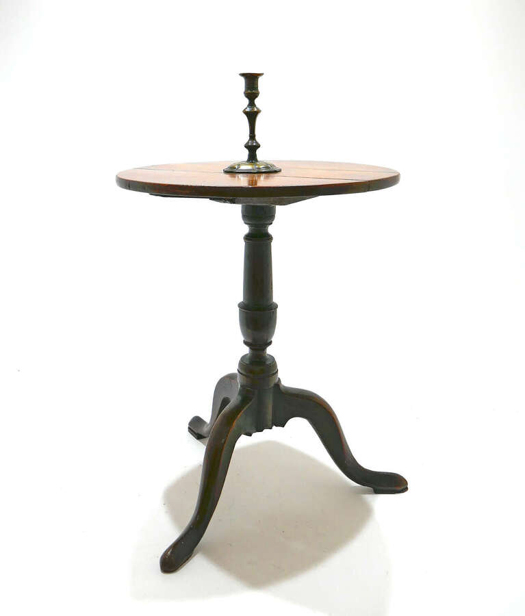 Antique Early Country Furniture 18thc Fruitwood & Oak Tripod Tilting Table. English C1780.