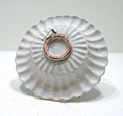 Antique Early Pottery 17thc Polychrome Delft Moulded Lobed Dish. Dutch C1670-80.