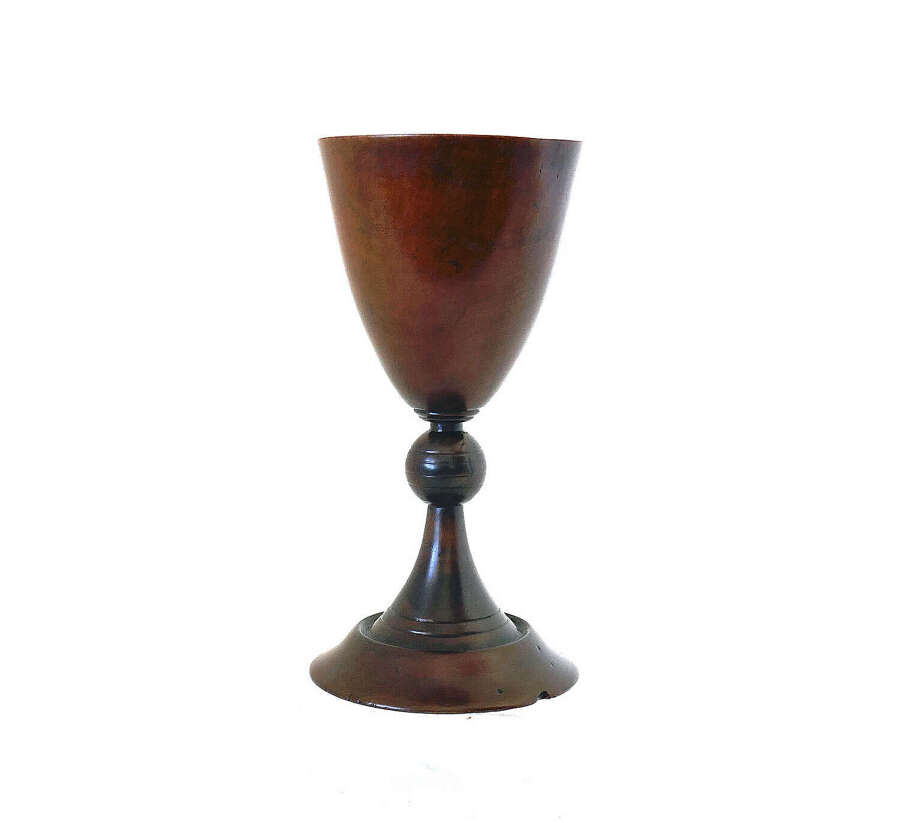 Antique Early 19thc Fruitwood Turned Regency Goblet.  English C1800-20.