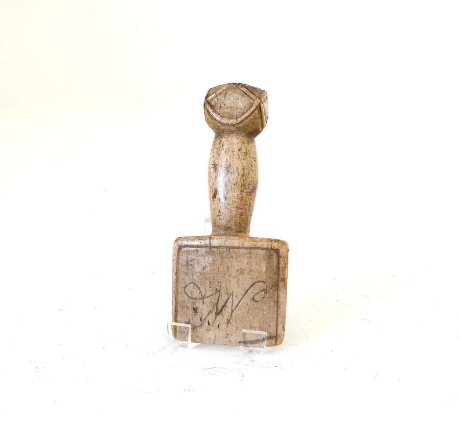 Antique Maritime Collectables Early 19thc Whalebone Seam Rubber Initialled T.W. English.