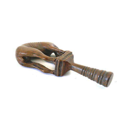 Antique 18thc Treen Boxwood Pipe Tamper In the Form Of A Coursing Greyhound. English C1770