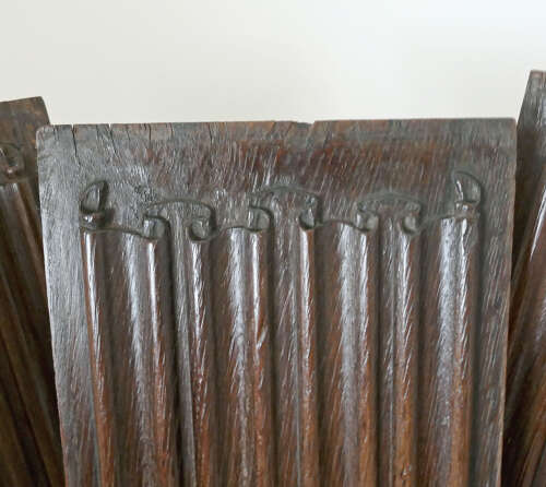 Antique Early Carvings Four 16thc Oak Linenfold Carved Panels. English C1540-60.