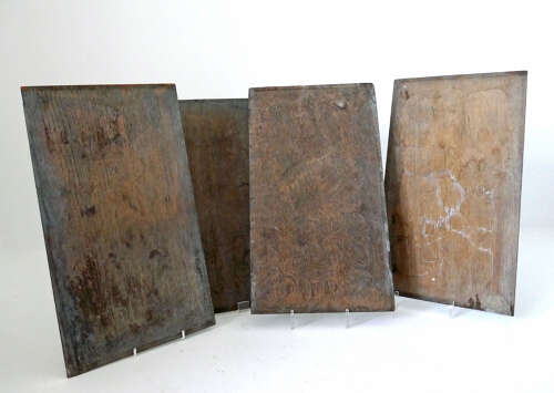 Antique Early Carvings Four 16thc Oak Linenfold Carved Panels. English C1540-60.
