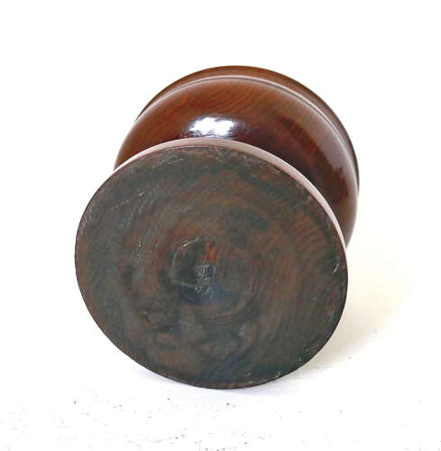 Early Antique Treen Late 18thc Yew Wood Turned Salt On Raised Base. English C1770-90.