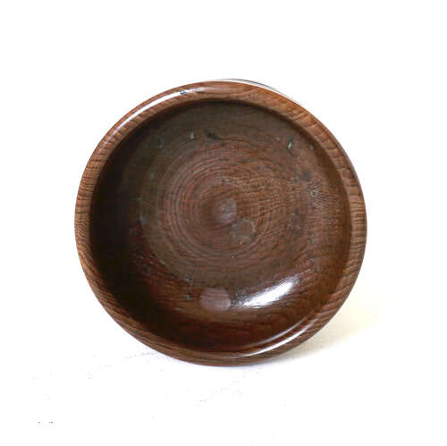 Early Antique Treen Late 18thc Yew Wood Turned Salt On Raised Base. English C1770-90.
