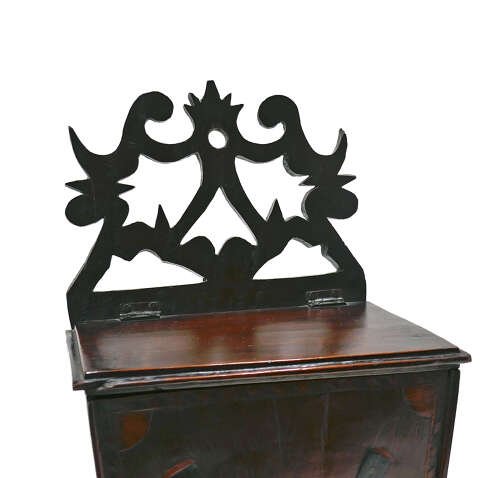 Antique Georgian Mahogany Cutlery Box With Boxwood & Ebony Inlaid Pattern. English C1800.