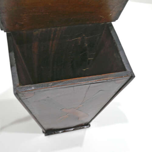 Antique Georgian Mahogany Cutlery Box With Boxwood & Ebony Inlaid Pattern. English C1800.